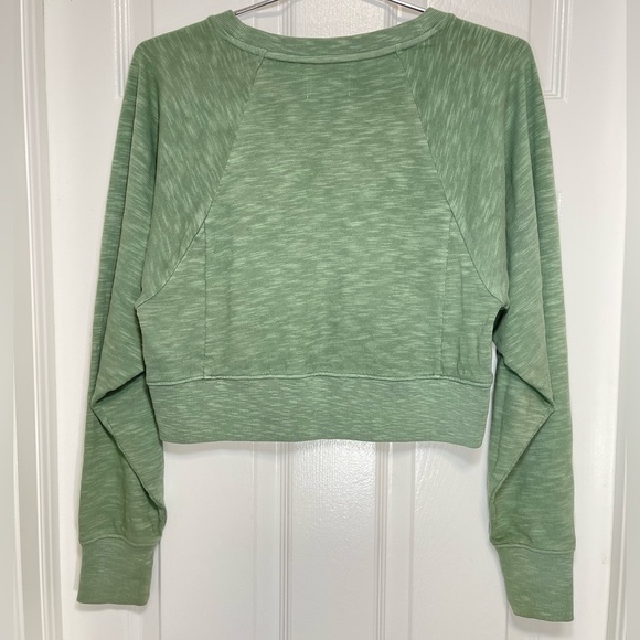 [Lou & Grey] Sage Dolman Sleeve Cropped Cotton Sweater - XS - Picture 2 of 5